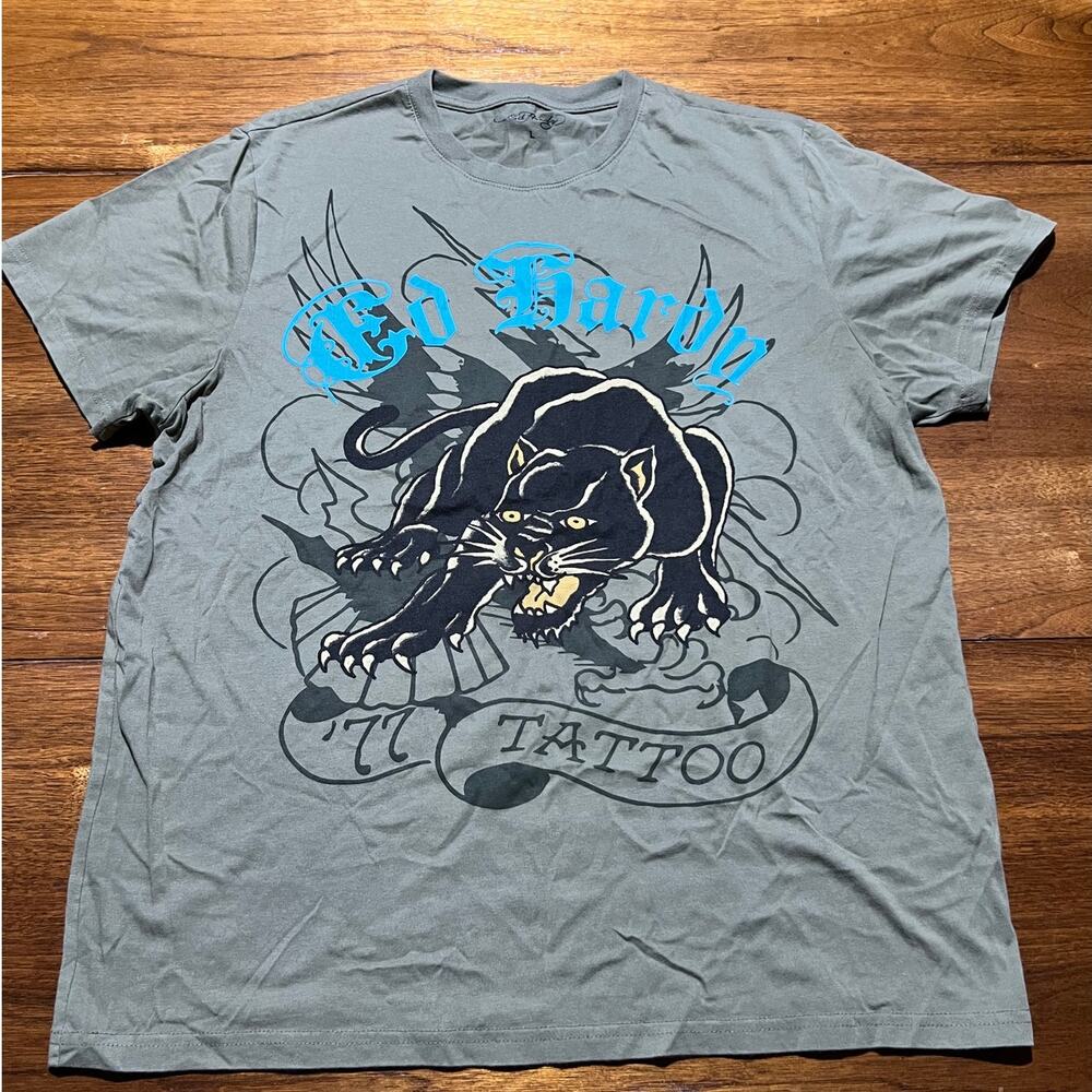 NWOT ED HARDY Men's Crouching Panther Tee